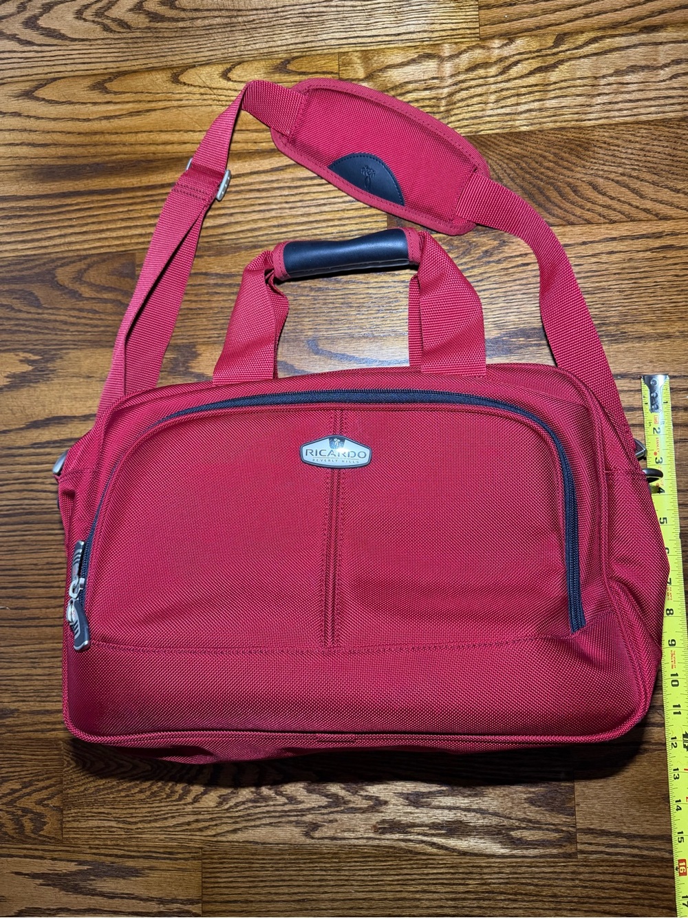 Ricardo Beverly Hills Red Overnight Carry-On Shoulder Hand Bag Luggage Suitcase